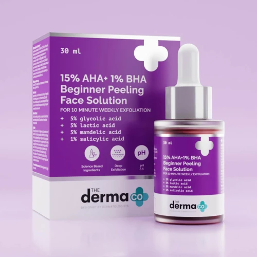The Derma Co. 15% AHA+1% BHA Beginner Face Peeling Solution 30ml