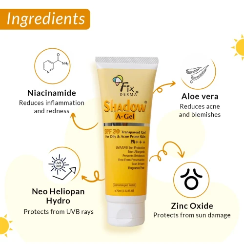 Fixderma Shadow Sunscreen A-Gel SPF 30 - 75ml