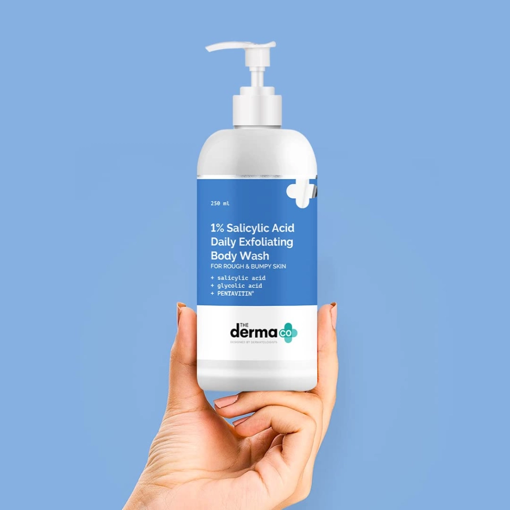 The Derma Co 1% Salicylic Acid Daily Exfoliating Body Wash With Salicylic Acid , Glycolic Acid & PENTAVITIN - 250 ml
