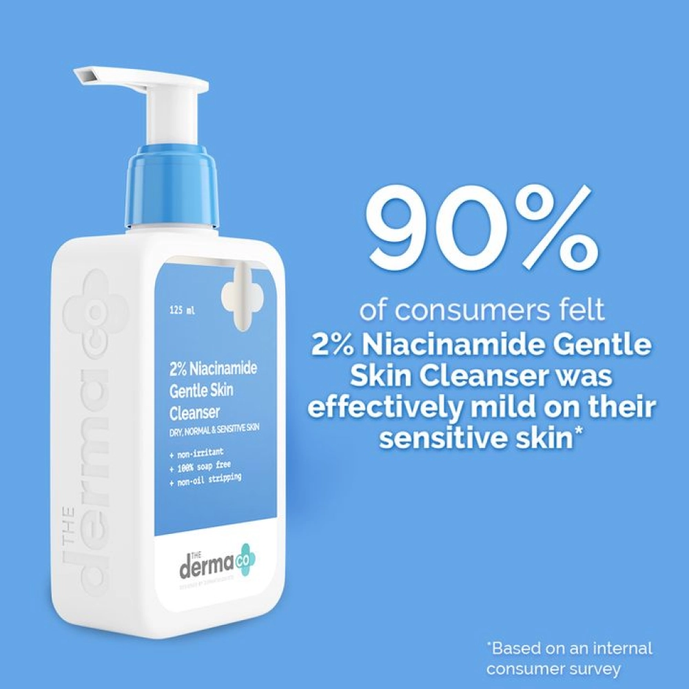 The Derma Co. 2% Niacinamide Gentle Skin Cleanser for Sensitive, Dry & Normal Skin - 125 ml