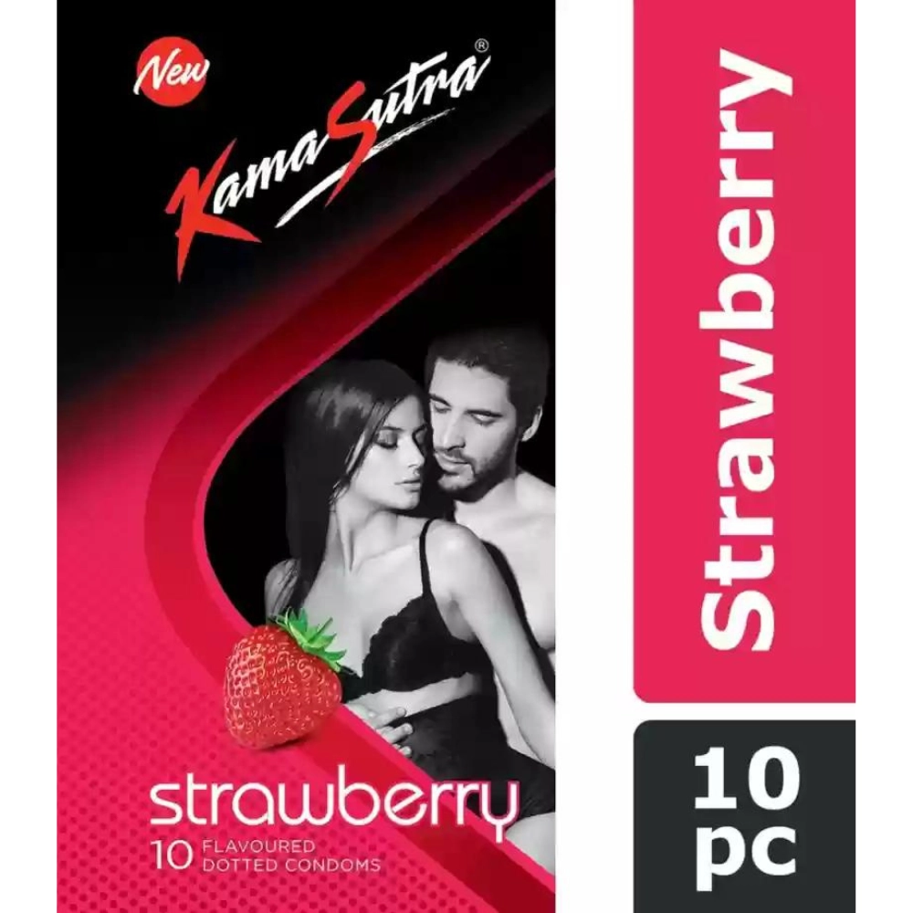 Kamasutra Strawberry Flavoured Condoms (pack Of 10)