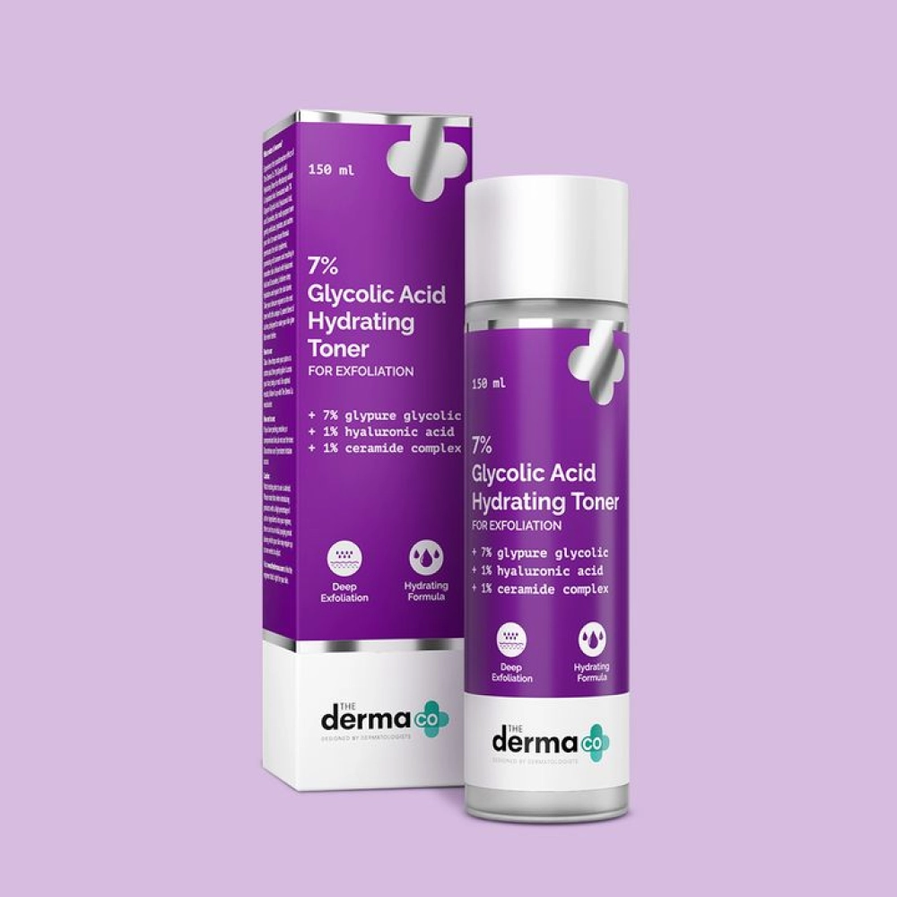 The Derma Co. 7% Glycolic Acid Hydrating Toner with Glycolic Acid & Hyaluronic Acid For Gentle Exfoliation - 150 ml