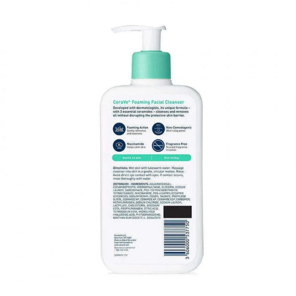CeraVe Foaming Facial Cleanser for Normal to Oily Skin 473ml