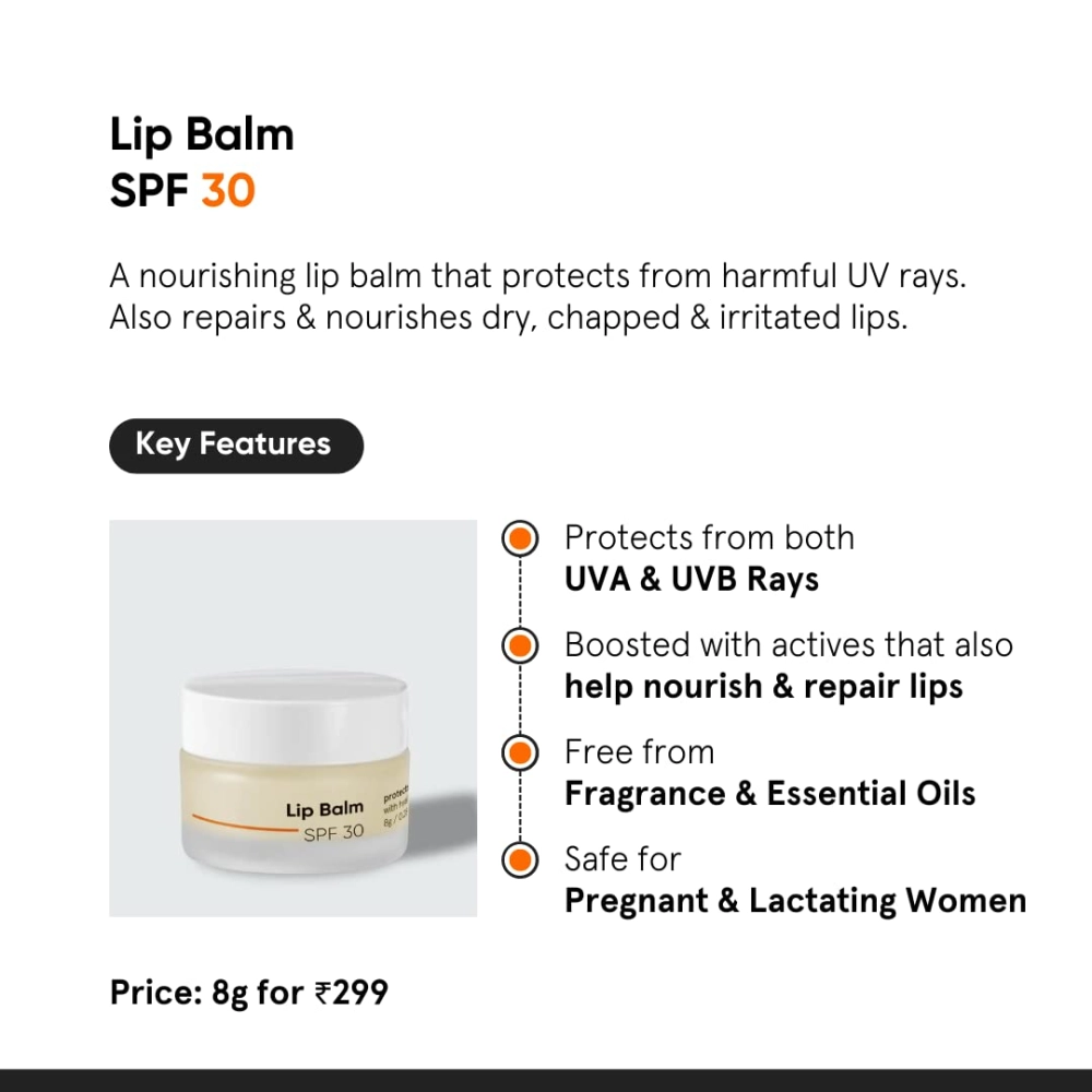 Minimalist Spf 30 Lip Balm With Ceramides & Hyaluronic Acid 8gm