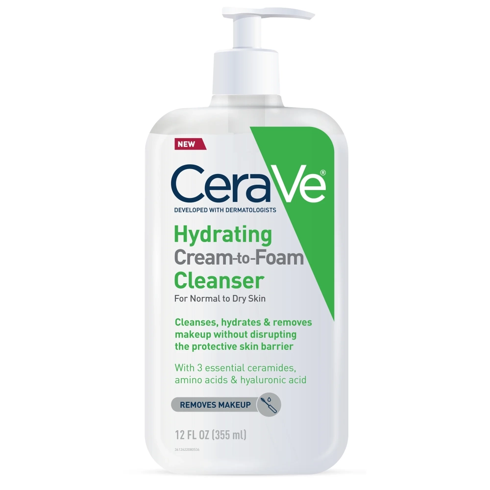 CeraVe Hydrating Cream to Foam Cleanser for Normal to Dry Skin - 355ml