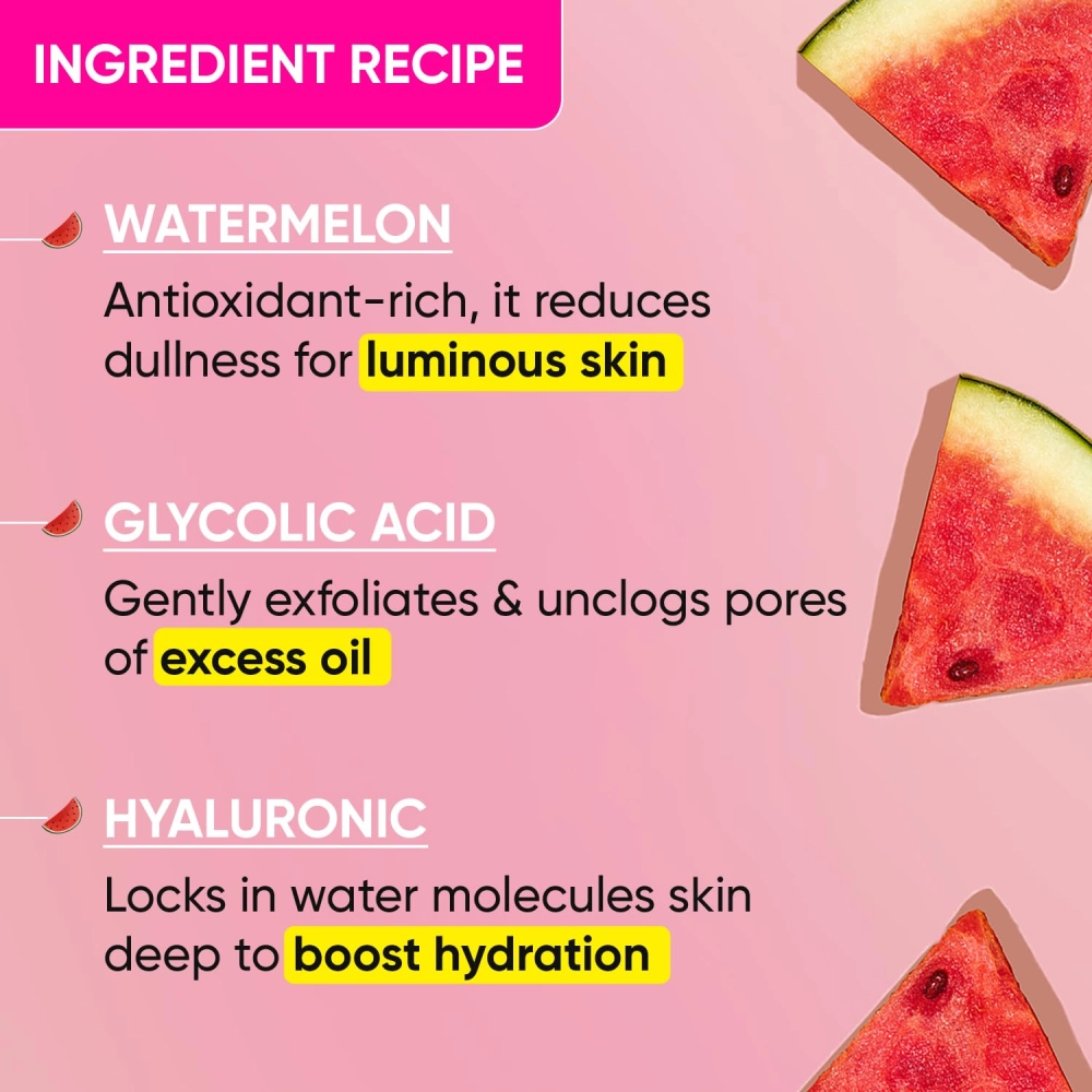 Dot & Key Watermelon Superglow Matte Oil Free Moisturizer For Face With Watermelon Extracts | Lightweight Gel, Controls Excess Oil, Hydrates & Plumps Skin, With Glycolic Acid For Oily Skin | 60Ml