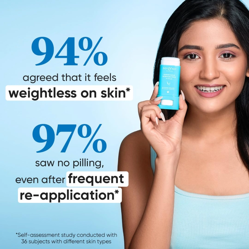 Dot & Key Barrier Repair Moisture Stick On-The-Go Non Sticky Ceramides Moisturizer With Hyaluronic + Probiotic For Intense Moisturization&Skin Strengthening|For Dry Skin, Normal & Sensitive Skin|20G