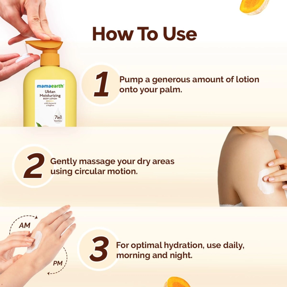 Mamaearth Ubtan Moisturizing Body Lotion with Turmeric & Saffron 400ml