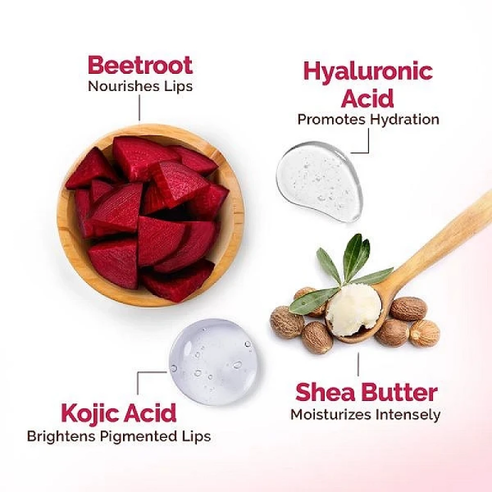 Mamaearth Beetroot Moisture Therapy Lip Balm with Beetroot & Hyaluronic Acid for Dry & Chapped Lips - 15 g