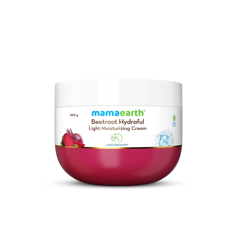 Mamaearth Beetroot Hydraful Light Moisturizing Cream with Beetroot & Hyaluronic Acid for Pink Glow - 200g