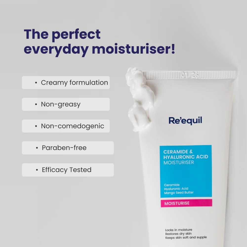 Reequil Ceramide & Hyaluronic Acid Moisturiser For Normal To Dry Skin 100gm