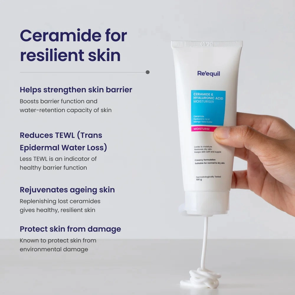 Reequil Ceramide & Hyaluronic Acid Moisturiser For Normal To Dry Skin 100gm