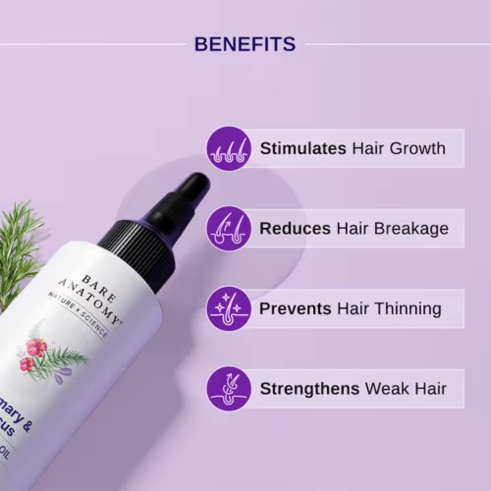 Bare Anatomy Rosemary & Hibiscus Hair Growth Oil 100ml