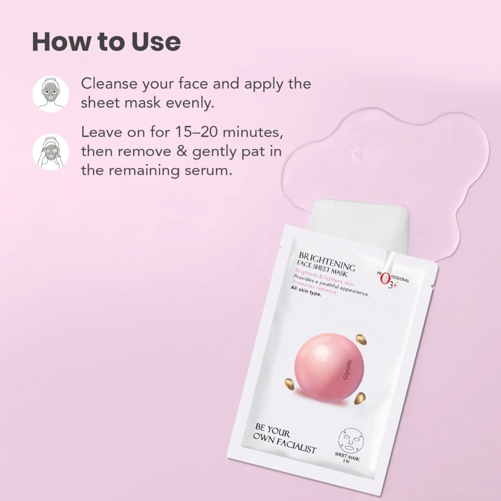 O3+ Facialist Brightening Face Sheet Mask With Glycolic