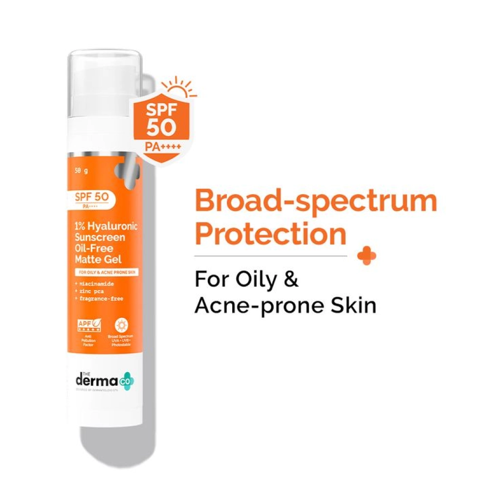 The Derma Co 1% Hyaluronic Sunscreen Oil-Free Matte Gel 50g