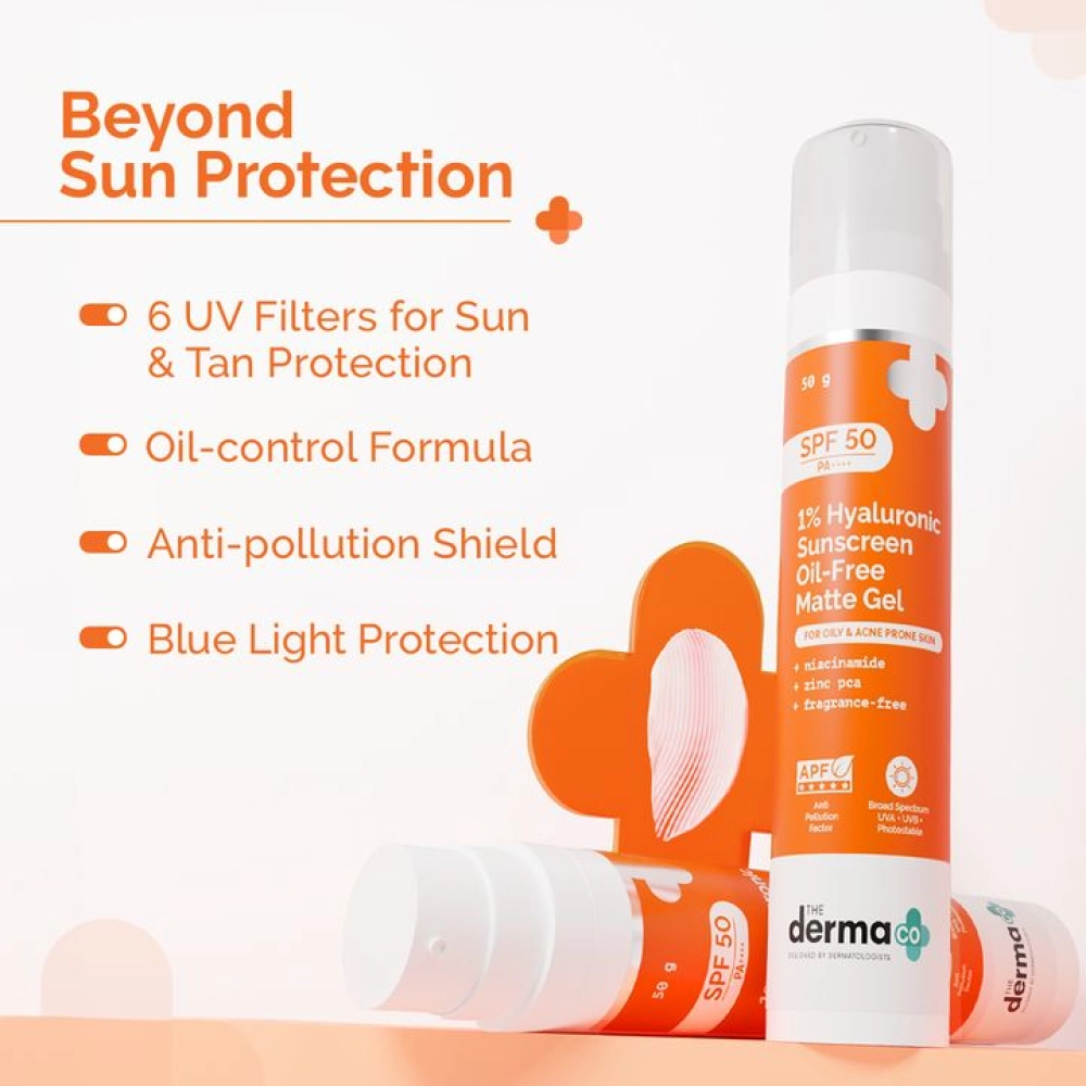 The Derma Co 1% Hyaluronic Sunscreen Oil-Free Matte Gel 50g