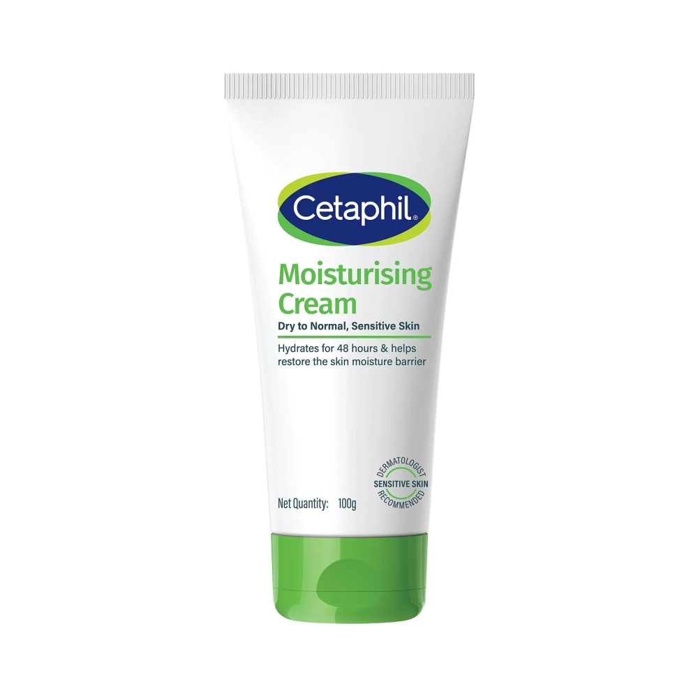 Cetaphil Moisturising Cream 100 g for Dry to Normal & Sensitive Skin | 48H Hydration with Almond Oil, Niacinamide & Panthenol